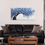 Large Wall Art for Living Room Bedroom Home Office Blue Tree of Life Wall Art Floral Picture Framed Wall Decor Modern Canvas Prints 20x40 In