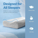 AM AEROMAX 32" King Size Contour Memory Foam Pillow, Neck Pillow for Neck Pain Relief, Neck Orthopedic Sleeping Pillows for Side, Back and Stomach Sleepers(Grey,Velvet)