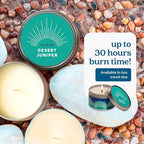 Paraffin-Free Scented Candle, Tin Candles, Birthday Gifts for Women & Men, 30-Hour Burn Time (Desert Juniper, 6 oz)