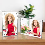 8x10 Inches Acrylic Picture Frames 3 Pack, Double Sided Magnetic Photo Frames,Free Standing on Desk or Table Clear Picture Frames