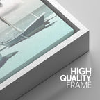 SIGNWIN Framed Canvas Print Wall Art Set Vintage Retro Hawaiian Island Hut Surfboard Nature Wilderness Photography Modern Art Landscape Relax/Calm for Living Room, Bedroom, Office - 16"x24"x3 White