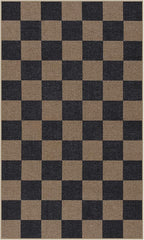 Lahome Checkered Easy Jute 3x5 Rug, Washable Rugs for Living Room Entryway Farmhouse Non Slip Black Outdoor Carpet, Checkerboard Indoor Door Mat for Entry Patio Deck
