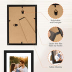 FIXSMITH 5x7 Picture Frame Set of 6, Photo Frame with HD Plexiglass, Display Pictures 4x6 with Mat or 5x7 Without Mat Multi Picture Frames Collage for Tabletop or Wall Display, Black