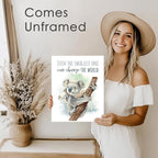 Koala Parent and Child Wall Art Print - Unframed - 8x10 | Inspirational Quote - Motivational Wall Art - Nursery Decor for Boys Room or Girls Room | Unisex Newborn Baby Gift