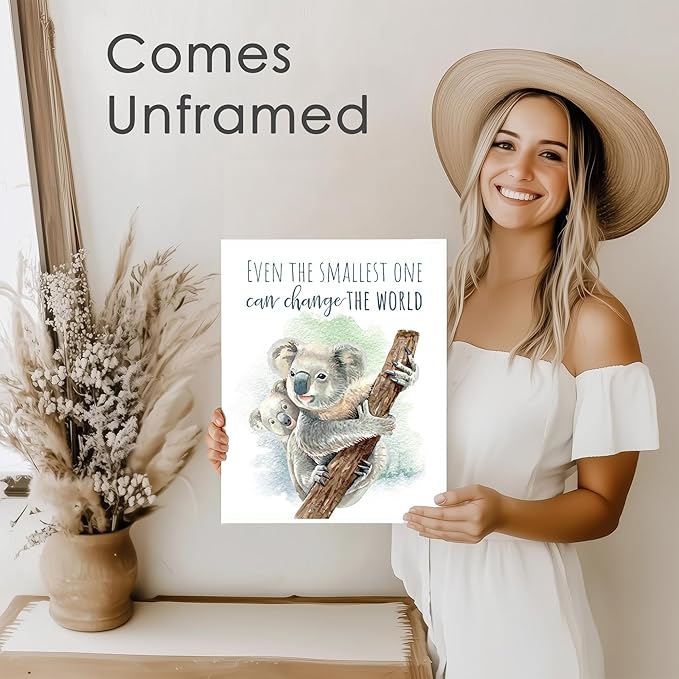 Koala Parent and Child Wall Art Print - Unframed - 8x10 | Inspirational Quote - Motivational Wall Art - Nursery Decor for Boys Room or Girls Room | Unisex Newborn Baby Gift