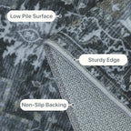 GENIMO 2x6 Runner Rugs for Hallway, Machine Washable Non Slip Vintage Rugs, Low Pile Lightweight Soft Print Rug for enrtyway, Corridor, Home Office, Kitchen,Dark Gray