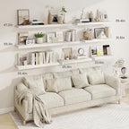 Fun Memories 30 Inch Floating Shelves for Wall, 9 Inch Deep White Rustic Wood Wall Mounted Shelves for Bathroom, Bedroom, Living Room, Set of 2