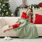 Amélie Home Chenille Knit Throw Blanket for Couch, Chevron Texture Decorative Soft Blanket for Sofa, Bed & Chair, 50"x60", Sage Green