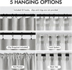 MIULEE 100% Blackout Curtains 120 Inch Long 2 Panels for Bedroom, Thick Luxury Faux Linen Black Out Curtain Room Darkening Back Tab Pleat Window Textured Drapes with Hooks for Living Room, Gery