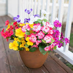 Hibiscus Artificial Flowers Plants for Outdoors Decoration, 6 Bundles Silk Hibiscus Bouquet Tropical Flowers Artificial Realistic UV Resistant Fake Flowers for Outside Planter Porch Patio Balcony, Mix