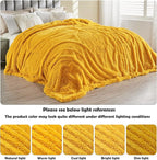 GONAAP Fuzzy Faux Fur Throw Blanket Queen Size Mustard Yellow Super Soft Cozy Plush Fuzzy Shaggy Blanket for Couch Sofa Bed (Mustard Yellow, Queen(90"x90"))