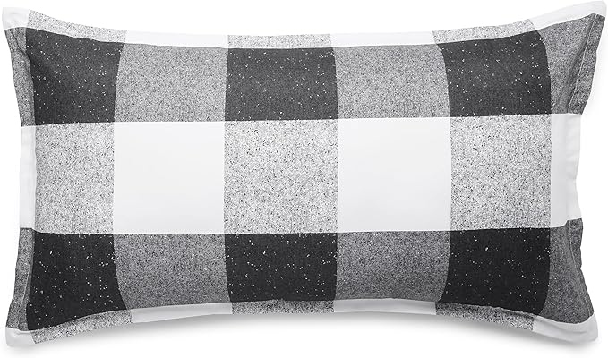 Amazon Basics Lightweight Microfiber Comforter Sets, 3-Pieces, Black/White, Checkerboard, King