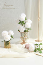 Floroom 12pcs Cream Faux Silk Mums Artificial Flowers Bulk Fake Chrysanthemums with Stems for DIY White Wedding Bouquets Table Centerpieces Floral Arrangements Fillers Home Decorations