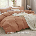 Bedsure Taupe Duvet Cover Full Size - 3 Pieces Prewashed Extra Soft Cotton-Like Bedding Set, Includes 1 Duvet Cover 80x90 Inches with Zipper Closure & 2 Pillow Shams, Comforter Not Included