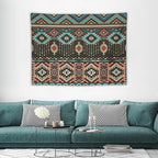 HZOHNAGO Aztec Tapestry Turquoise Blue and Brown and Native American Tribal Pattern Printed Wall Tapestry Wall Hanging for Bedroom Living Room Dorm 40" W x 30" H