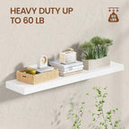 Heimlove 36 inch Floating Shelves for Wall,2 Packs Natural Pine Solid Wood Bathroom Shelf Over Toilet Decor and Storage 8 inches Deep for Kitchen Bedroom Office & Living Room Display Wall Decor