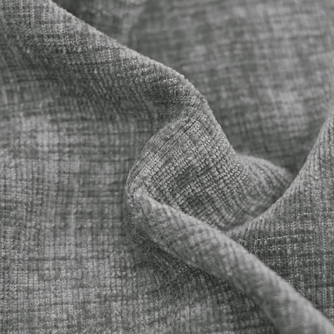 CaliTime Throw Pillow Covers Decorative 24 X 24 Inches Pack of 2 Cozy Chenille Cushion Cases for Couch Sofa Bed Living Room Home Medium Grey