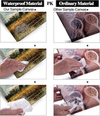 LASMOND Beautiful Wilderness Meadow Canvas Wall Art Oil Painting Reproduction Print Vintage Wildflower Field Scenery Countryside Landscape Tree Rustic Retro Decor Artwork Country Farmhouse Living Room 24x48 Inches