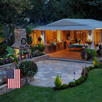 TOPFLAGS Garden Flag Stand with American Flag Garden Flag Metal Yard Flag Holder Pole Stake Small Flag Stands for Garden Flags 12 x 18 with Clips and Stopper