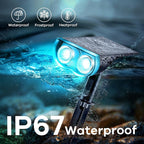 Linkind Solar Lights Outdoor Waterproof IP67, StarRay RGB Solar Spot Lights Outdoor, Color Changing Outdoor Solar Lights for Yard, Garden, Pathway, Decorations (Multicolor, 4 Pack)