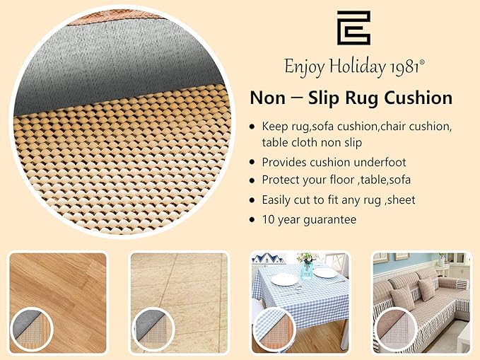 Non Slip Area Rug Pad Gripper - 2.5x13 Strong Grip Carpet pad for Area Rugs and Hardwood Floors, Provides Protection and Cushion