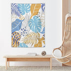 ICMOLYYENLO Tropical Palm Leaves Wall Tapestry, Wall Art for Room Decoration Beautiful Wall Hanging for Bedroom Living Room Dormitory Apartment 50x60 Inch