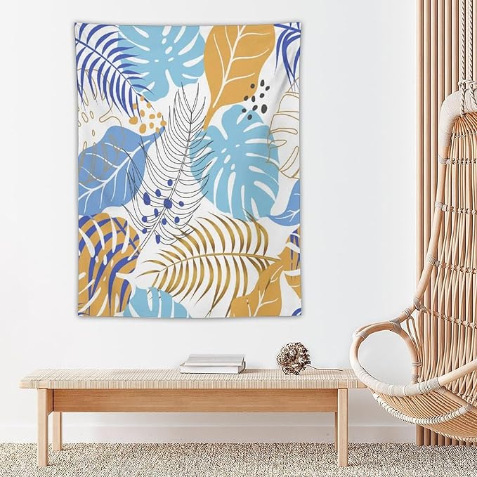 ICMOLYYENLO Tropical Palm Leaves Wall Tapestry, Wall Art for Room Decoration Beautiful Wall Hanging for Bedroom Living Room Dormitory Apartment 30x40 Inch