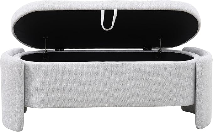 Ottoman Rectangular Storage Ottoman Bench, Footrest Stool Footstool with Lid for Living Room, Bedroom, Entryway, Brown, 47"x17"x18"