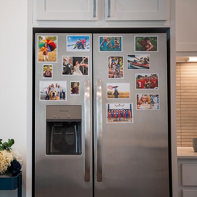 Magtech Magnetic Photo Pocket Picture Frame, White, Holds 2.5 x 3.5 Inches Photos, 10 Pack, Made in the USA (12310)