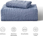 Love's cabin Twin Quilt Set Blue Bedspreads - Soft Bed Summer Lightweight Bedspread Comforter - Modern Style Coin Pattern Coverlet for All Season - 2 Pieces (1 Quilt, 1 Pillow Sham)