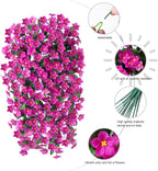 Artificial Fall Fake Hanging Flowers Plants for Outdoor Outside, 2 PCS Faux Silk Daisy Mums Fuchsia Orchid Long Vines UV Resistant Look Real for Home Porch Patio Window Planter Decoration