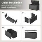 100 Gallon Deck Box Lockable Rattan Outdoor Storage Box waterproof Outdoor Container for Patio Furniture Cushions, Pillow