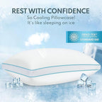 Bed Pillows Queen Size of 2- Premium Luxury Hotel Quality Cooling Bed Pillows for Sleeping,Soft Fluffy & Memory Foam Filling,Support Loft Gusseted Bed Pillows for Side and Back Sleepers