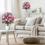 Artificial Boxwood Topiary Ball Trees with Ground Spikes UV Resistant Faux Greenery Shrubs Fake Shrubs for Outdoors, Realistic Faux Plants Bushes for Garden Porch Yard Patio Decor (Pink)