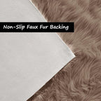 Goolela Faux Sheepskin Fur Area Rug 5x8 Light Brown Beige Fluffy Fuzzy Furry Shag Rug for Bedroom Living Room Washable Rectangle