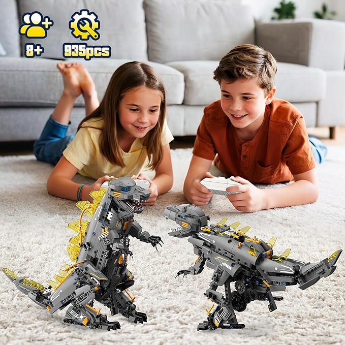 5 in1 RC Robot Building Kit, 935 PCS App & Remote Control Robotics Kit, STEM Robot Dinosaur Monster Building Toys for Kids Age 6 7 8 9 10 11 12+, Educational Learn Toys Gift for Boys & Girls