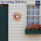 Riverside Designs Wacky Solar Moon Metal Wall Art Steel Outdoor Decor | Heavy-Duty and Waterproof | Made in USA (Copper, 36L x 36W)