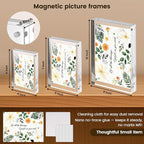 JOHOUSE 2 Pack 5 x 7 Acrylic Picture Frames, Double Sided Magnetic Photo Frames Self Standing Frameless Transparent for Desktop Display Gifts for Women