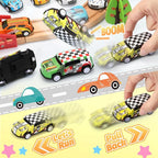 SevenQ Toy Cars Party Favors for Kids, 72Pcs Pull Back Cars Playsets with Storage Box, Mini Toys Race Cars for Kids Goodie Bags Toddler Toys Bulk Prizes Rewards