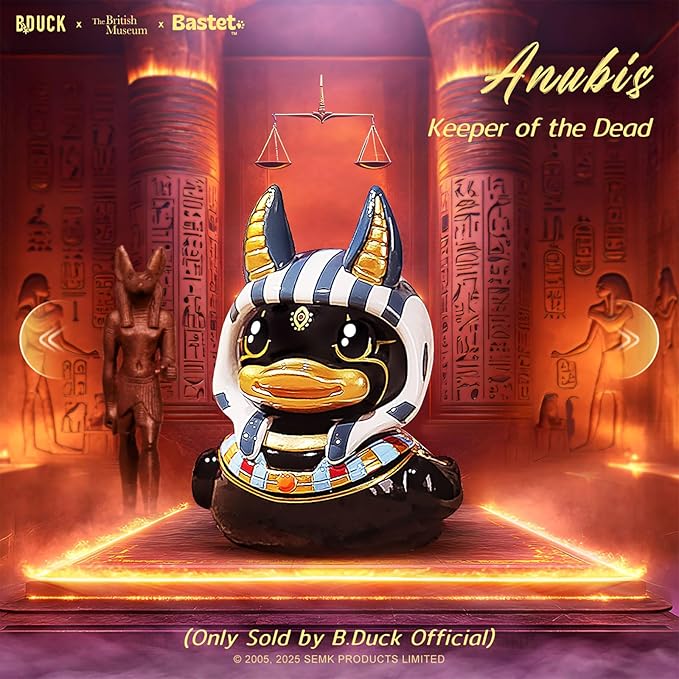 B.Duck x British Museum Blind Box, Egyptian God Collectible Duck Figurines Series,Home Decorations, Holiday Birthday Gifts (B.Duck x Bastet Series, Whole Set (6 Item))