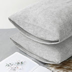 CaliTime Throw Pillow Covers Decorative 20 X 26 Inches Pack of 2 Cozy Chenille Standard Pillow Shams Cases for Couch Sofa Bed Living Room Home Moonbeam Gray