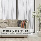 Finnez Window Privacy Film Decorative Frosted Window Cling Privacy Film for Glass, Non-Adhesive Heat Anti-UV for Home Office Living Room, Irregular Stripe Patterns, 35.4 x 78.7 Inches