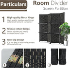 Room divider 4 panel Room Screen Divider Wooden Screen Folding Portable Partition Screen Wood with Removable Storage Shelves Color,Black