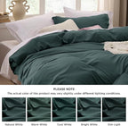 Bedsure Forest Green Oversized King Duvet Cover - 3 Pieces Prewashed Cotton-Like Extra Soft Bedding Set, Includes 1 Duvet Cover 120x98 Inches with Zipper Closure & 2 Pillow Shams, No Comforter