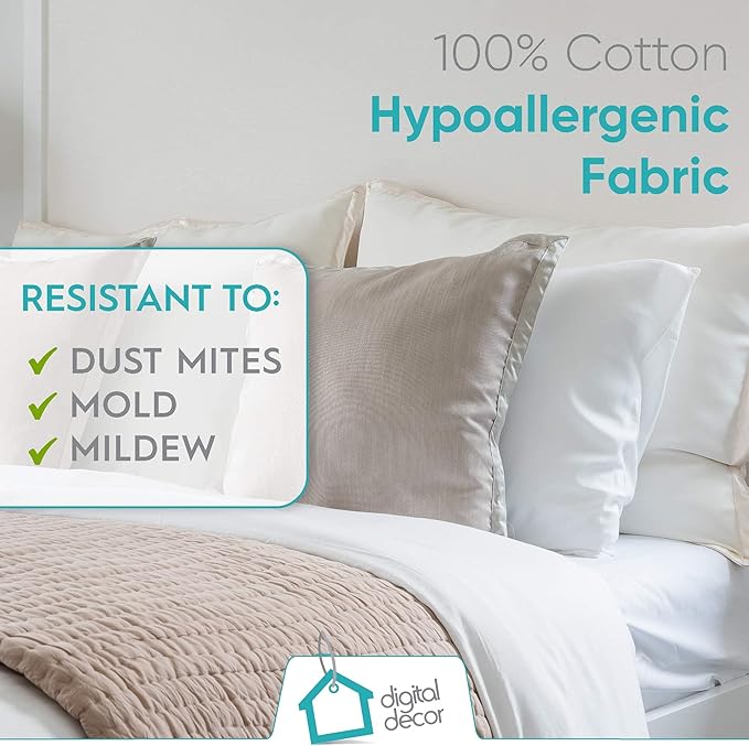 Digital Decor Premium Throw Pillow Inserts Sham - Decorative White Square Form Pillow Inserts - Perfect for Bedroom, Sofa & Couch (1 Pack)