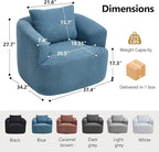 Swivel Accent Chair,360° Rotating Barrel Chair,Teddy Fleece High-Resilience Sponge Single Sofa, Easy Assembly for Living Room, Bedroom, Apartment Blue