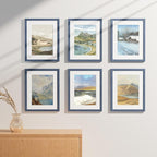 Vittanly 11x14 Picture Frames Set of 9, Shatter Resistant Plexiglass, Display 8x10 Pictures with Mat or 11x14 without Mat, Photo Frames for Wall or Tabletop, Engineered Wood, Navy