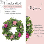 Summer Wreaths for Front Door - 18 Inch Artificial Greenery Wreath, Spring Floral Door Hanging with Textured Leaves, All-Weather Porch Decor for Farmhouse Entryway