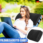 ROYALAY Recliner Leg Rest Cushion with Adjustable Straps Memory Foam Under Knee Pillow for Foot Elevation, Half Moon Leg Pillow Foldable bolster pillow for Waist Back Neck Reduce Pressure,black