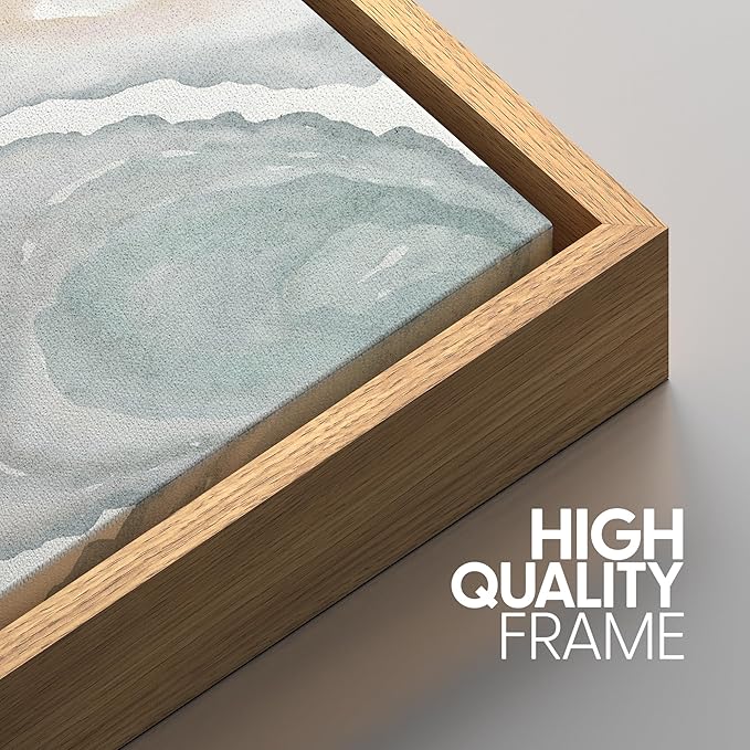 SIGNWIN Framed Canvas Print Wall Art Abstract Geode Soft Pastel Agate Slice Photography Modern Art Minimalist Black and White for Living Room, Bedroom, Office - 16"x24"x3 Natural